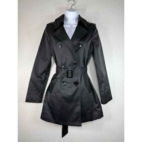 Medium Jackets & Blazers - Women's classic black double-breasted trench coat Size M by M.C.NA